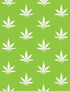Vector seamless pattern of hemp silhouette Stock Illustration