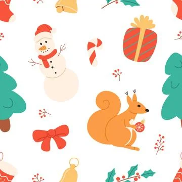 Vector seamless pattern for holiday decoration 库存插图