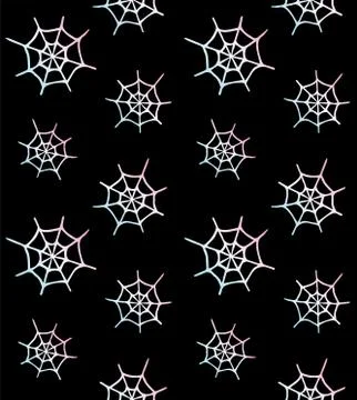 Vector seamless pattern of holo spider web Stock Illustration