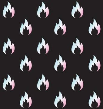 Vector seamless pattern of holographic fire sign Stock Illustration