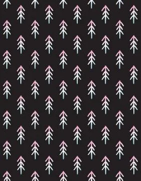 Vector seamless pattern of holographic spruce tree Stock Illustration