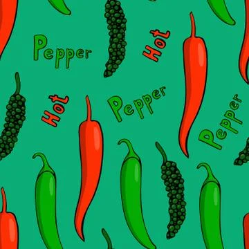 Vector seamless pattern with hot peppers 스톡 일러스트
