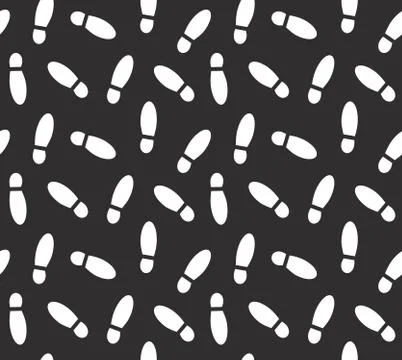 Vector seamless pattern of human boot foot print Stock Illustration