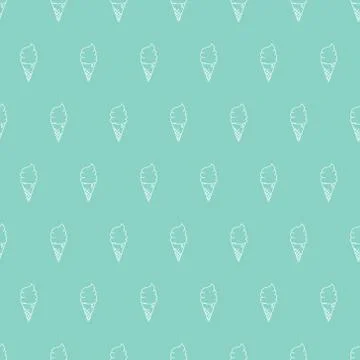 Vector Seamless Pattern Ice Cream Cones Stock Illustration