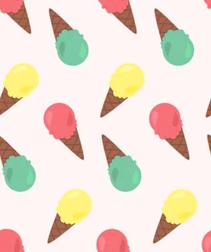 Vector seamless pattern from ice-creams Stock Illustration