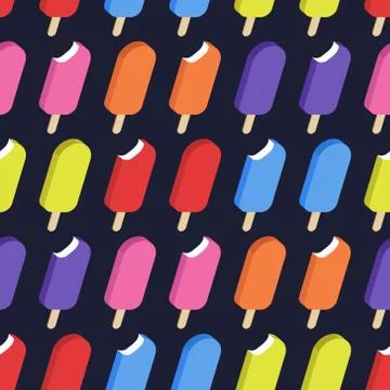 Vector seamless pattern with ice creams Illustrazione stock