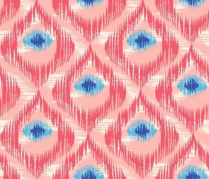 Vector seamless pattern in ikat style Stock Illustration