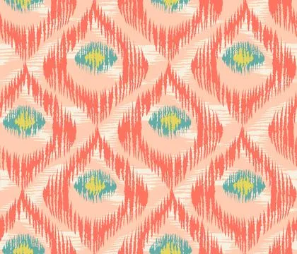 Vector seamless pattern in ikat style Stock Illustration
