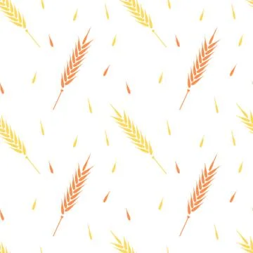 Vector seamless pattern illustration ears of wheat. Hand drawn bakery background イラスト素材