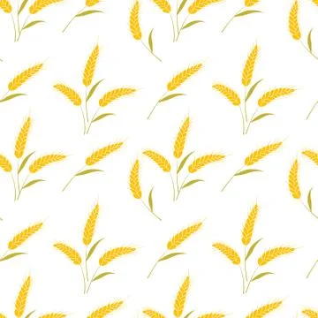 Vector seamless pattern illustration ears of wheat. Hand drawn bakery background イラスト素材