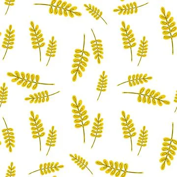 Vector seamless pattern illustration ears of wheat Stock Illustration