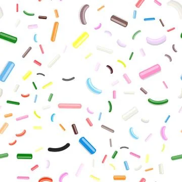 Vector seamless pattern illustration with multi-colored pastry topping in a Stock Illustration