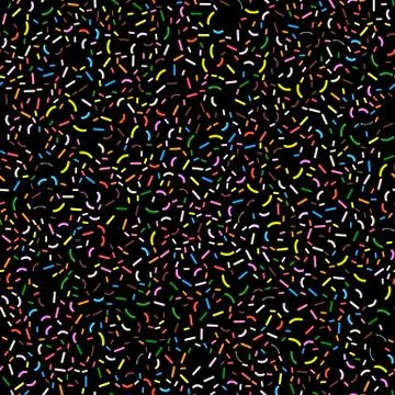Vector seamless pattern illustration with multi-colored confetti in a black Stock Illustration
