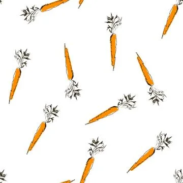 Vector seamless pattern illustration pattern carrot on white color イラスト素材