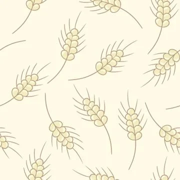 Vector seamless pattern illustration of wheat doodles 스톡 일러스트