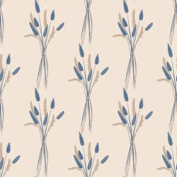 Vector seamless pattern with the image of a bouquet of flowers in boho style Stock Illustration