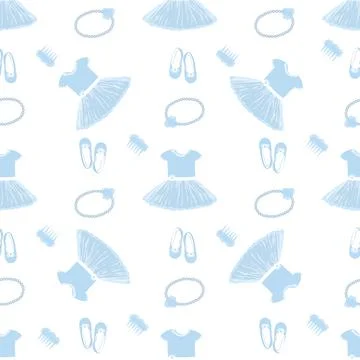 Vector seamless pattern with the image of clothes for girls and accessories 스톡 일러스트
