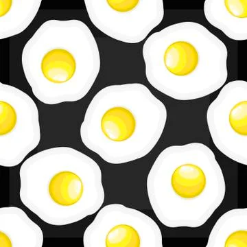 Vector seamless pattern image fried egg. Illustrazione stock