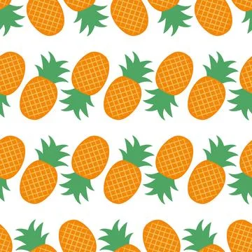 Vector seamless pattern. Image of pineapple. Stock Illustration