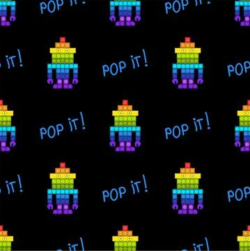 Vector seamless pattern with the image of a robot Stock Illustration