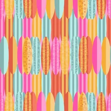 Vector seamless pattern with the image of surfboards Stock Illustration