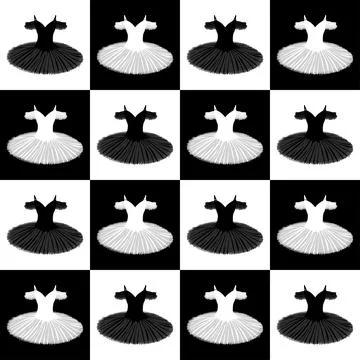 Vector seamless pattern with the image of a tutu Stock Illustration