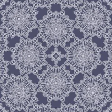 Vector seamless pattern imitating floral lace Stock Illustration