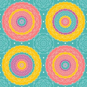 Vector seamless pattern in indian style. Stock-Illustration