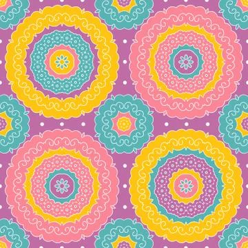 Vector seamless pattern in indian style. Stock Illustration
