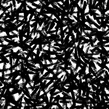 Vector seamless pattern with ink black brush stroke Stock Illustration