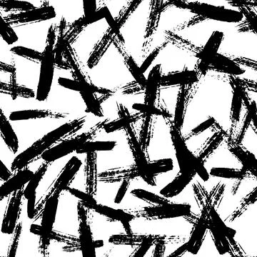 Vector seamless pattern with ink black brush stroke Stock Illustration