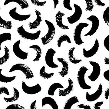 Vector seamless pattern with ink black brush stroke Stock Illustration
