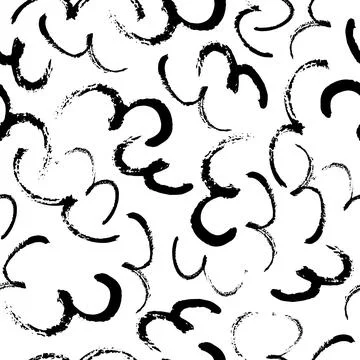 Vector seamless pattern with ink black brush stroke Illustrazione stock