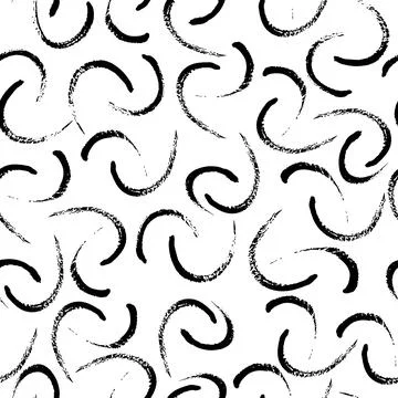 Vector seamless pattern with ink black brush stroke Stock Illustration