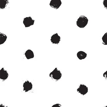 Vector seamless pattern with ink polka dot Stockillustratie