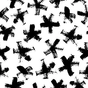 Vector seamless pattern with ink stains on white background. Illustration wit Stock Illustration