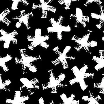 Vector seamless pattern with ink stains on black background. Illustration wit Stock Illustration