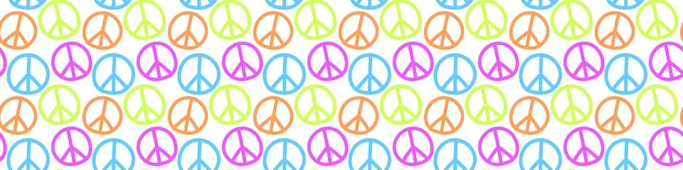 Vector seamless pattern with international symbol of pacifism, disarmament, w Stock Illustration