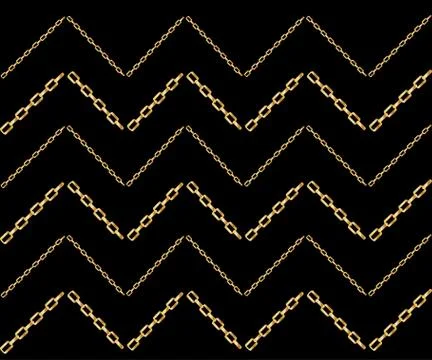 Vector seamless pattern of interwoven golden chains. Realistic illustration i Stock Illustration