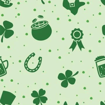 Vector seamless pattern of irish St. Patrick's Day Stock Illustration