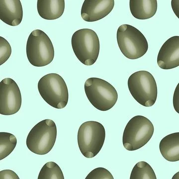 Vector seamless pattern isolated olives . Illustrazione stock