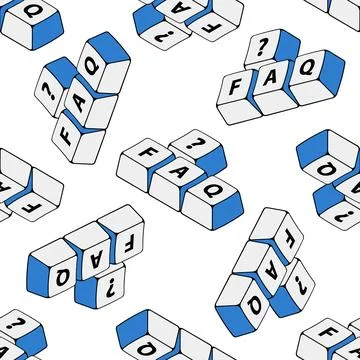 Vector seamless pattern with isometric keyboard buttons with question mark. Stock Illustration