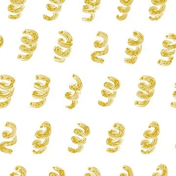 Vector seamless pattern with Italian pasta. Cellentani hand drawn background. Stock Illustration