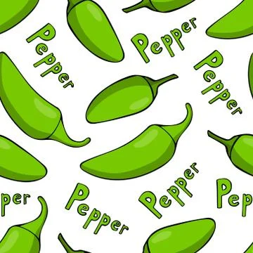 Vector seamless pattern with jalapeno peppers Stock Illustration