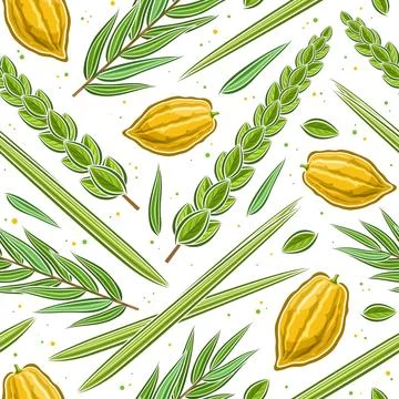 Vector seamless pattern for Jewish Sukkot Stock Illustration