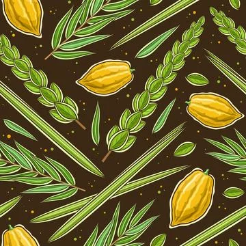 Vector seamless pattern for Jewish Sukkot Illustrazione stock