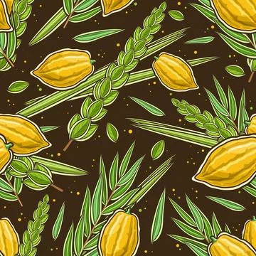 Vector seamless pattern for Jewish Sukkot Stock Illustration