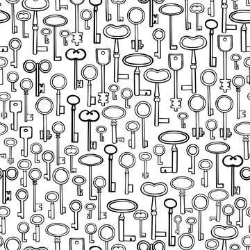 Vector  seamless pattern with keys Illustrazione stock