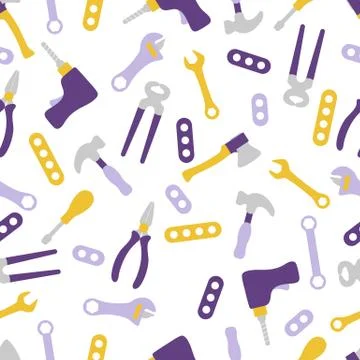 Vector seamless pattern kid toy tools childhood Stockillustratie