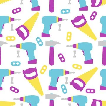Vector seamless pattern kid toy tools childhood Illustrazione stock